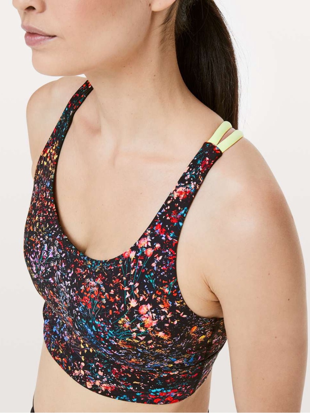 Lululemon Free To Be Bra High Neck Longline Flowerescent Women’s 4